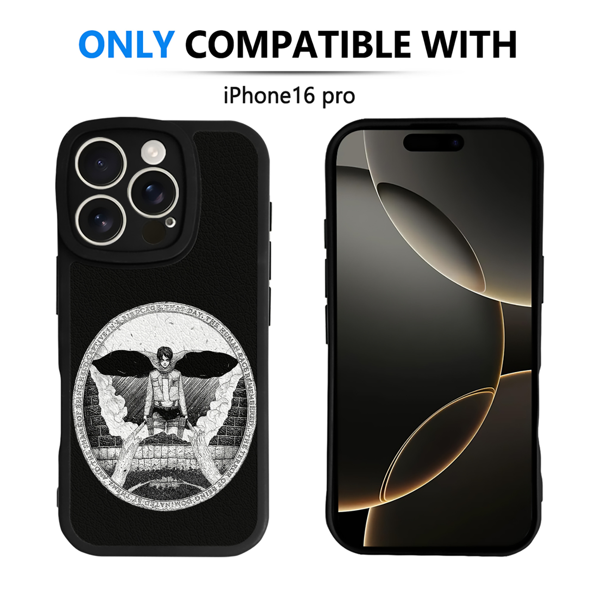 （画像用） 進撃の巨人 エレン･イェーガー Attack on Titan Eren Jäger 【iPhone 16シリーズ対応】シリコンスマホケース（レザー調） 材質：シリコン